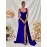 Elegant Spaghetti Strap Backless Gown with Thigh-High Slit - Perfect for Parties & Formal Events, Women's Evening Dress