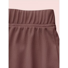 Sold Ribbed Elastic Waist Shorts, Casual Basic Shorts For Summer & Spring, Women's Clothing Sold Ribbed Elastic Waist Shorts, Casual Basic Shorts For Summer & Spring, Women's Clothing