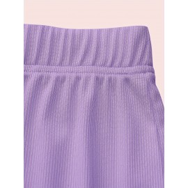 Sold Ribbed Elastic Waist Shorts, Casual Basic Shorts For Summer & Spring, Women's Clothing Sold Ribbed Elastic Waist Shorts, Casual Basic Shorts For Summer & Spring, Women's Clothing