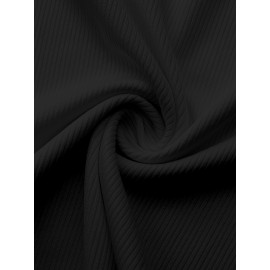 Sold Ribbed Elastic Waist Shorts, Casual Basic Shorts For Summer & Spring, Women's Clothing Sold Ribbed Elastic Waist Shorts, Casual Basic Shorts For Summer & Spring, Women's Clothing