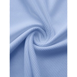 Sold Ribbed Elastic Waist Shorts, Casual Basic Shorts For Summer & Spring, Women's Clothing Sold Ribbed Elastic Waist Shorts, Casual Basic Shorts For Summer & Spring, Women's Clothing