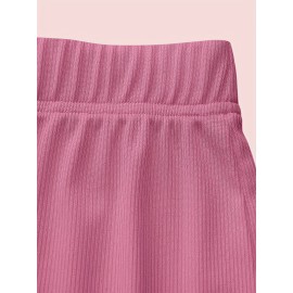 Sold Ribbed Elastic Waist Shorts, Casual Basic Shorts For Summer & Spring, Women's Clothing Sold Ribbed Elastic Waist Shorts, Casual Basic Shorts For Summer & Spring, Women's Clothing