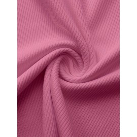 Sold Ribbed Elastic Waist Shorts, Casual Basic Shorts For Summer & Spring, Women's Clothing Sold Ribbed Elastic Waist Shorts, Casual Basic Shorts For Summer & Spring, Women's Clothing