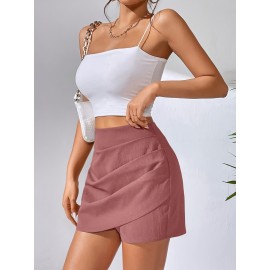 Stylish Ruched High Waist Skort - Flattering, Flowy, and Comfortable Design for Spring and Summer - Elegant Women's Clothing for Outdoor Activities Stylish Ruched High Waist Skort - Flattering, Flowy, and Comfortable Design for Spring and Summer - Elegant Women's Clothing for Outdoor Activities