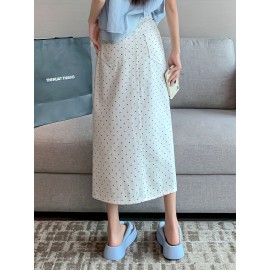 Elegant Whisker High Waist Maxi Denim Skirt - Women's Denim Skirts with Polka Dots Print, Stylish and Comfortable Design, Perfect for Casual Daily Wear and Outdoor Activities - Women's Denim Jeans & Clothing Elegant Whisker High Waist Maxi Denim Skirt - Women's Denim Skirts with Polka Dots Print, Stylish and Comfortable Design, Perfect for Casual Daily Wear and Outdoor Activities - Women's Denim Jeans & Clothing