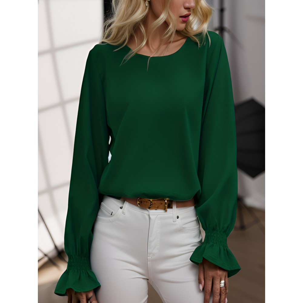 TooluckWomens Casual Tops Blouses Long Sleeve Ruffle Sleeve Loose Shirts TooluckWomens Casual Tops Blouses Long Sleeve Ruffle Sleeve Loose Shirts
