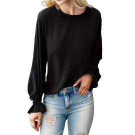 TooluckWomens Casual Tops Blouses Long Sleeve Ruffle Sleeve Loose Shirts TooluckWomens Casual Tops Blouses Long Sleeve Ruffle Sleeve Loose Shirts