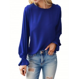 TooluckWomens Casual Tops Blouses Long Sleeve Ruffle Sleeve Loose Shirts TooluckWomens Casual Tops Blouses Long Sleeve Ruffle Sleeve Loose Shirts