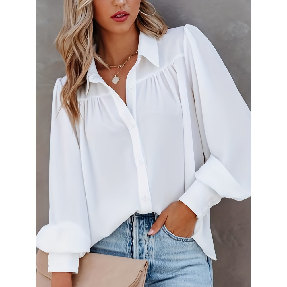 Tooluck Women's Lantern Sleeve Shirt Tooluck Women's Lantern Sleeve Shirt